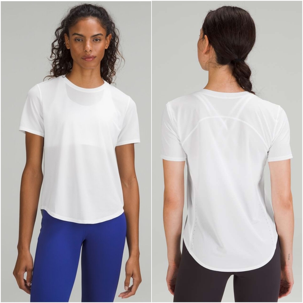 NEW! LULULEMON High Neck Run and Train Tee White Size 4 XS